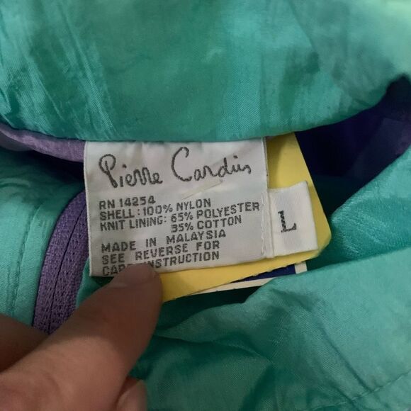 New Pierre Cardin Mens Multi Brute VTG Windbreaker Full Zip Jacket Size Large - Picture 7 of 8